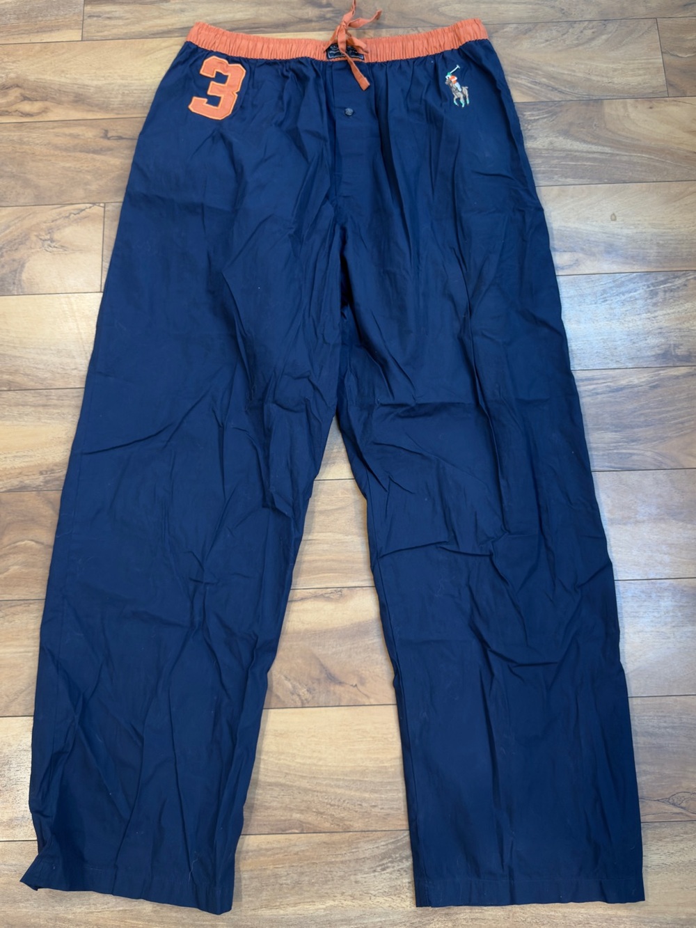 Polo Ralph Lauren Sleepwear Pajama Pants Mens XL Navy Orange Embroidered Logo
